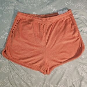 American Eagle Outfitters Orange Athletic Shorts Terry Cloth Elastic Waist Xl